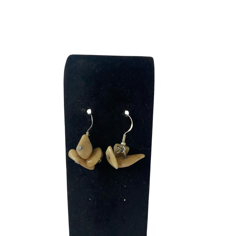 yellow jasper chip bead earrings